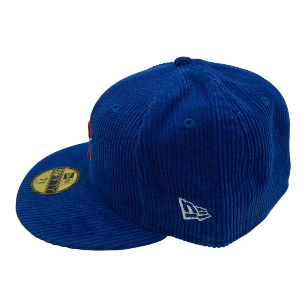 New Era 59Fifty Chicago Cubs Hat Cap 7 5/8 Light Royal Corduroy 1987‎ Baseball